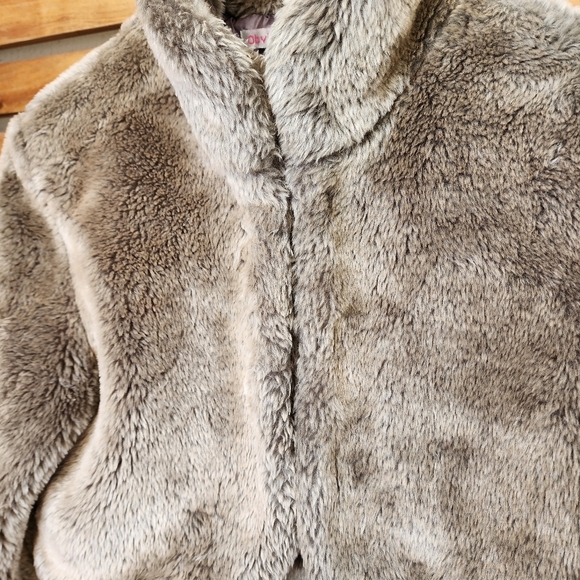 OBVIOUS winter coat faux fur cropped jacket shrug size 8 - Picture 4 of 11